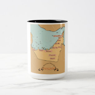 Bahrain Vintage travel map Two-Tone Coffee Mug