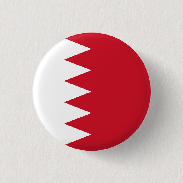 Bahraini Flag, Flag of Bahrain 1 Inch Round Button (Front)
