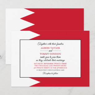 Bahraini Flag, Flag of Bahrain Wedding Invitation