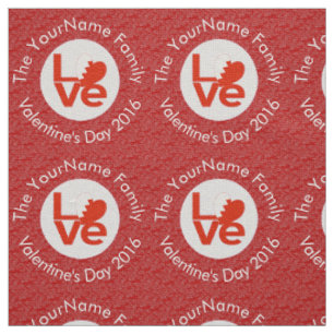Bahraini Flag Heart LOVE Red Personalized Text Fabric