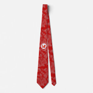 Bahraini Flag Heart LOVE Red Personalized Text Tie