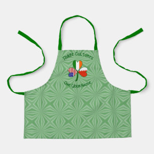Bahraini Irish American Flags Shamrock Personalize Apron