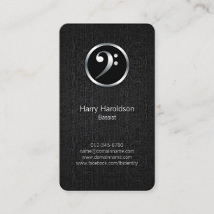 Baid Bass Clef Icon Black Grunge Carte de visite