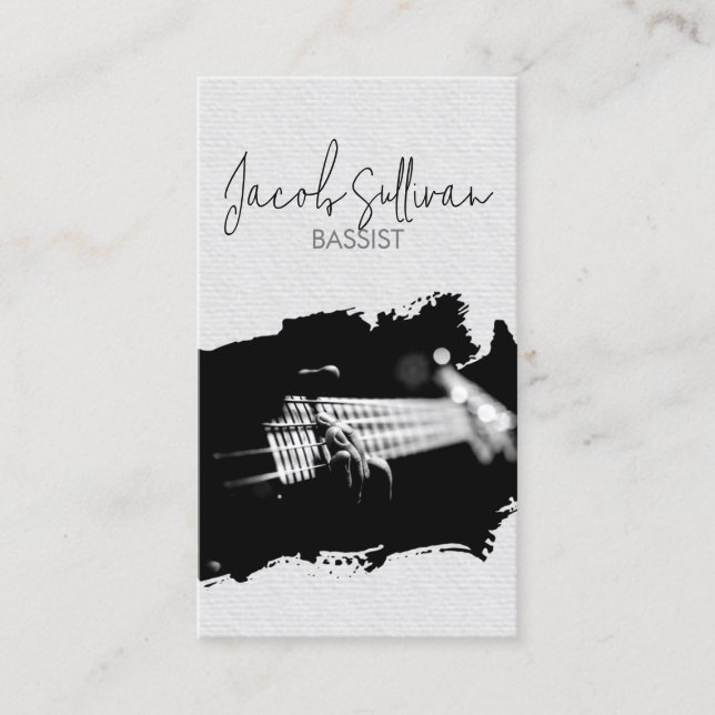 Baid Bass Guitariste Musicien Carte de visite (Devant)