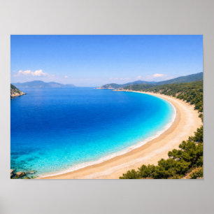 Baie de l'océan bleu Crystal Clear Poster - Medite