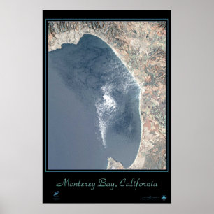 Baie de Monterey, affiche de satellite de la