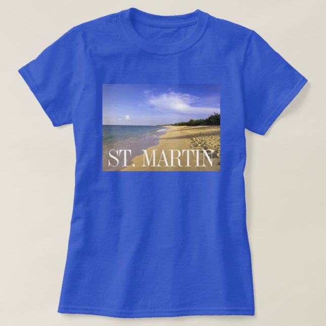 Baie Longue Long Bay Beach, St. Martin T-Shirt (Design Front)