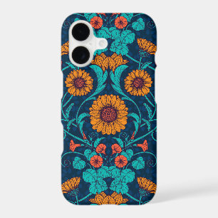 Baies Art Nouveau en bleu et jaune