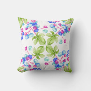 Baies de porcelaine sur un Coussin Carré