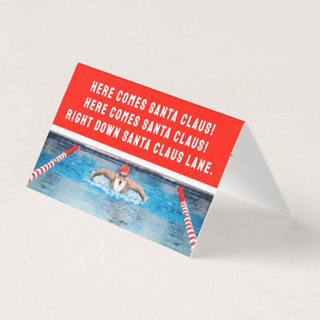 Baignade amusante Cartes de fin de année de Noël (Front)