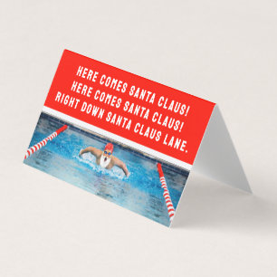 Baignade amusante Cartes de fin de année de Noël