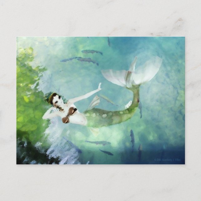 Baignade avec carte postale Saumon (Devant)