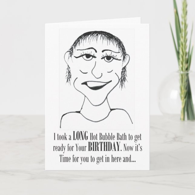 Baignoire à bulle longue - Carte Anniversaire (Devant)
