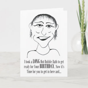 Baignoire à bulle longue - Carte Anniversaire