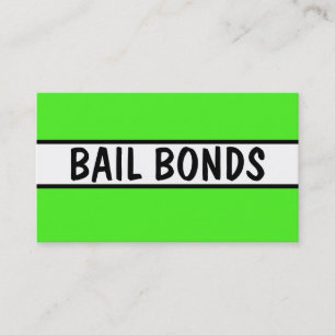 Bail Bonds Neon Green Business Card