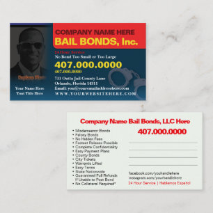 Bail Bonds Photo Customize Business Card Template