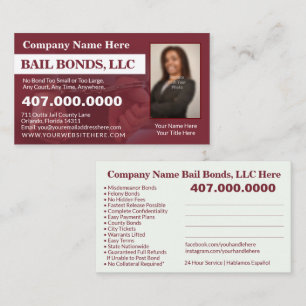 Bail Bonds Photo Customize Business Card Template