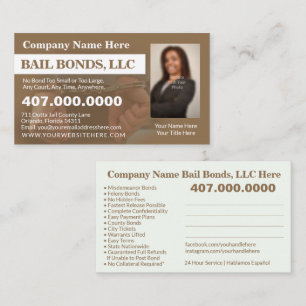 Bail Bonds Photo Customize Business Card Template