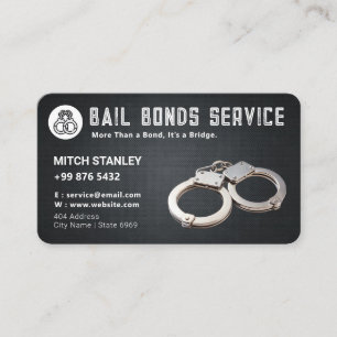Bail Bonds Service   Black Grunge  Business Card