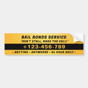 Bail Bonds Service   Dark Orange Bumper Sticker