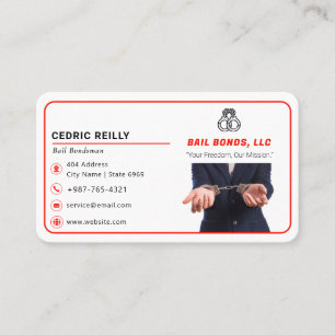 Bail Bonds Service   Red Line Business Card