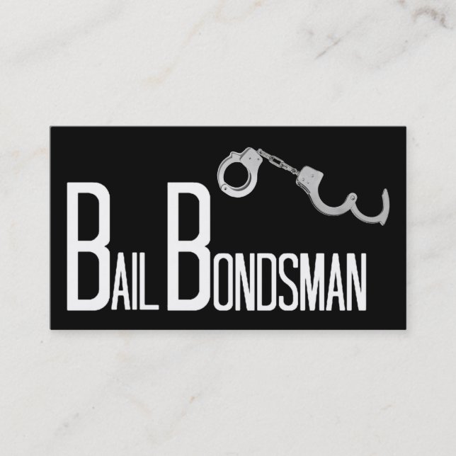 Bail Bondsman Black Simple Carte de visite (Devant)