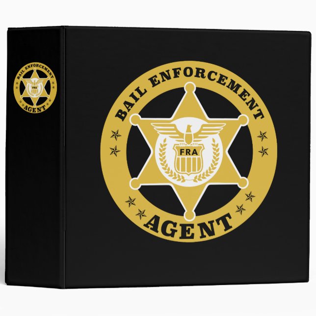 BAIL ENFORCEMENT AGENT BADGE 3 RING BINDER (Front/Spine)