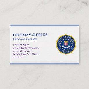 Bail Enforcement Agent   Elegant White Business Card