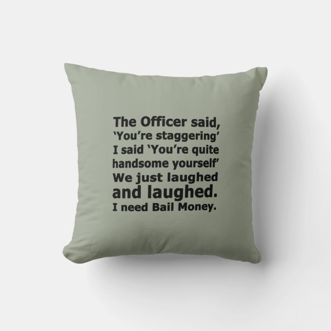 Bail Money Throw Pillow (Front)