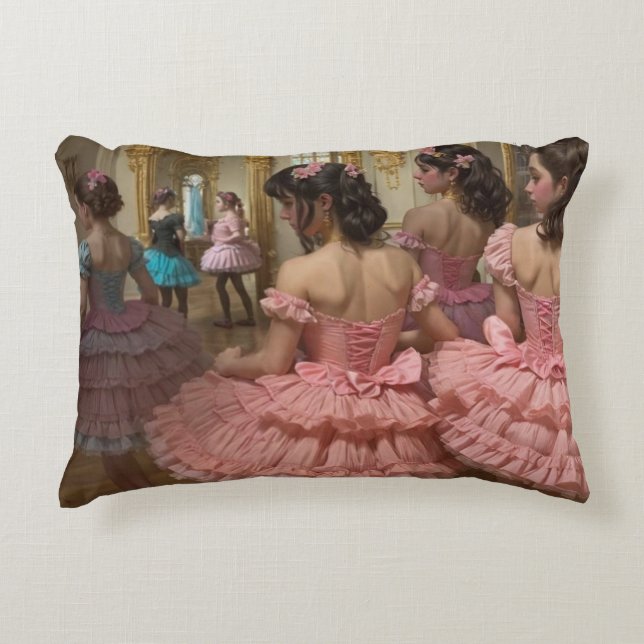Bailarinas en una gran sala de estilo rocóco accent pillow (Front)