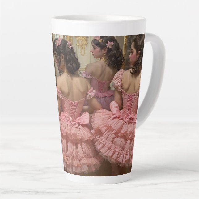 Bailarinas en una gran sala de estilo rocóco latte mug (Right Angle)