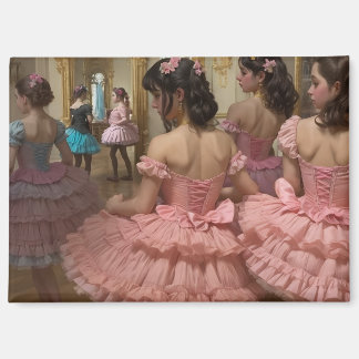 Bailarinas en una gran sala de estilo rocóco magnet