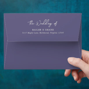 Bailee Dusty Purple Modern Wedding Envelope