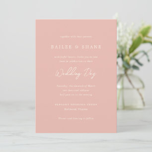 Bailee Peach Modern Wedding Invitation