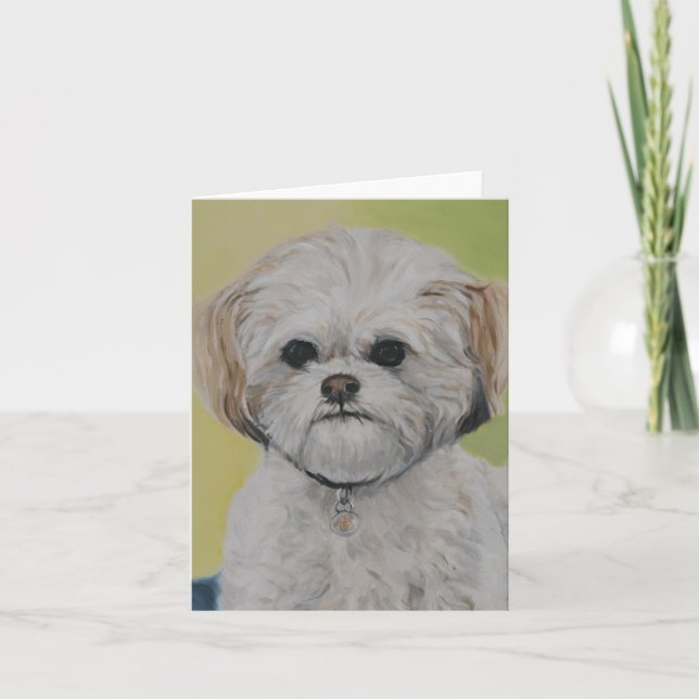 "Bailey" a mélangé la carte de note d'art de chien (Devant)