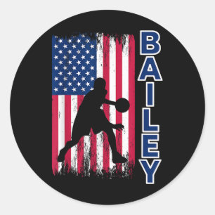 Bailey Basketball Inspire Amazing Fan _3 Classic Round Sticker