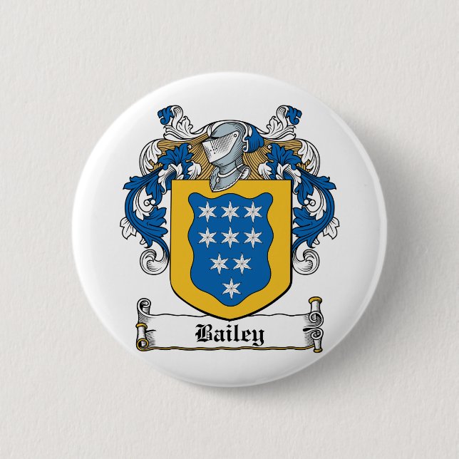 Bailey Family Crest 2 Inch Round Button (Front)