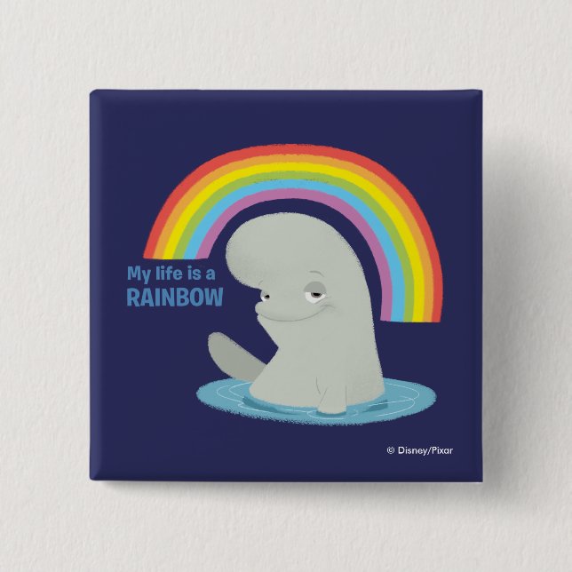 Bailey | My Life is a Rainbow 2 Inch Square Button (Front)