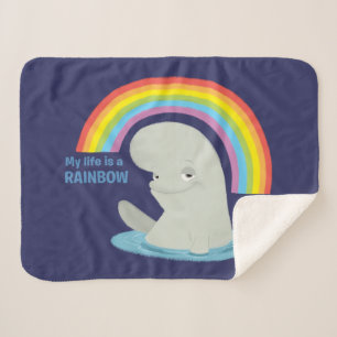 Bailey   My Life is a Rainbow Sherpa Blanket