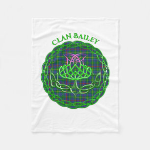 Bailey Scottish Tartan Celtic Thistle Fleece Blanket