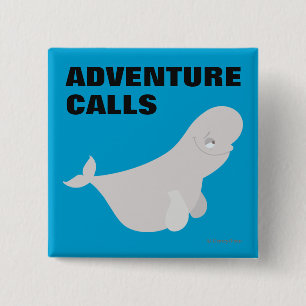 Bailey the Beluga Whale 2 Inch Square Button