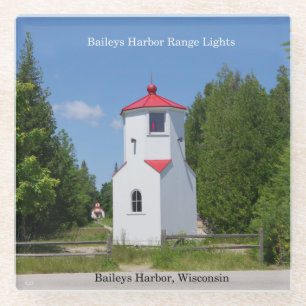 Baileys Harbour Range Lights glass coaster