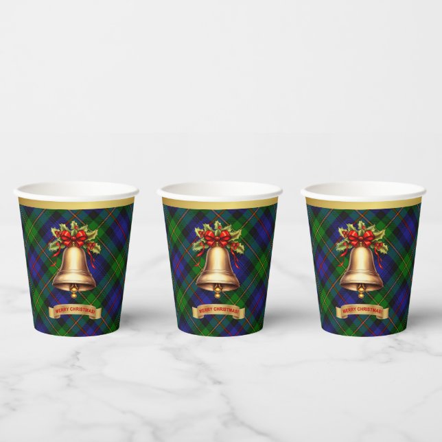 Baillie Personalized Tartan Christmas Paper Cups (Multi)