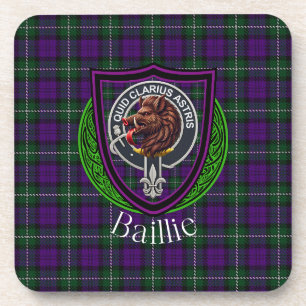 Baillie Scottish Clan Tartan & Crest Coaster