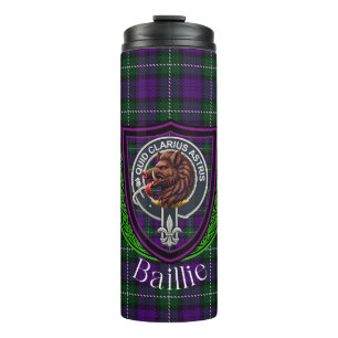 Baillie Scottish Clan Tartan & Crest Thermal Tumbler