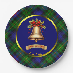Baillie Tartan Personalized Christmas Paper Plate