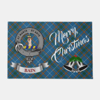 Bain Badge & Tartan Personalized Silver Bells Xmas