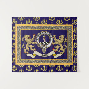 Bain Clan Badge Personalized Blue Tapestry