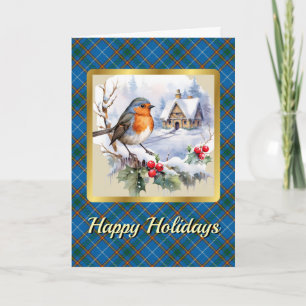 Bain Crest & Tartan w/Robin Personalized  Card