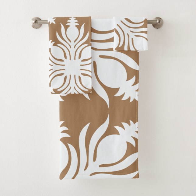 bain de courtepointe moderne et tropical hawaïen t (En situation)